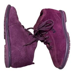 Vintage 1990 90’s Y2K LA Gear purple suede high top hiking boot shoes retro 1Y